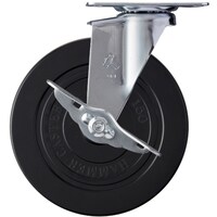 ハンマーキャスター ハンマー Eシリーズ旋回式ゴム車輪(ローラーベアリング)150mm ストッパー付