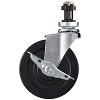 ハンマーキャスター ハンマー パイプ差込み旋回式ゴム車輪(ローラーベアリング)125mm φ38用 ストッパー付