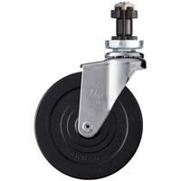 ハンマーキャスター ハンマー パイプ差込み旋回式ゴム車輪(ローラーベアリング)125mm φ38用