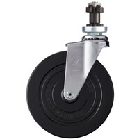 ハンマーキャスター ハンマー パイプ差込み旋回式ゴム車輪(ローラーベアリング)150mm φ38用