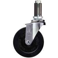 ハンマーキャスター ハンマー パイプ差込み旋回式ゴム車輪(ローラーベアリング)100mm φ21ー23用