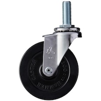 ハンマーキャスター ハンマー ねじ込み旋回式ゴム車輪(ローラーベアリング)100mm M16