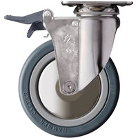 ハンマーキャスター ハンマー オールステンレス旋回式ゴム車輪 125mm トータルロック