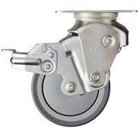 ハンマーキャスター ハンマー オールステンレスクッションキャスター旋回式ウレタン車輪100mm 線径2.3 SP付