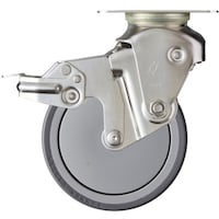 ハンマーキャスター ハンマー オールステンレスクッションキャスター旋回式ウレタン車輪125mm 線径2.3 SP付