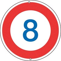日本緑十字社 緑十字 道路標識・構内用 制限速度8キロ 道路3238K 600mmΦ スチール