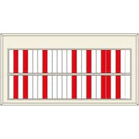 日本緑十字社 緑十字 回転式名札掛(50名用) 赤⇔白 回転ネーム2532A 335×645mm 青札4枚付 303012 1台