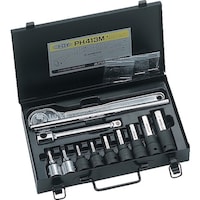 ミトロイ(水戸工機) ミトロイ 1/2ヘックスソケットパワータイプメタルケースセット 9コマ13点