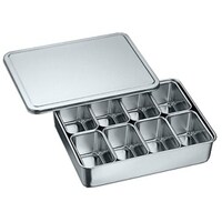 アズワン AS ステンレスバット蓋付き(仲子入)8ツ入角