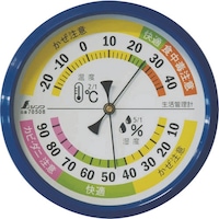 シンワ測定 シンワ 温湿度計F4M生活管理丸型10cmブルー 70508 1個