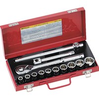 ミトロイ(水戸工機) ミトロイ 1/2 ソケットレンチセットメタルケースセットmm 10コマ14点