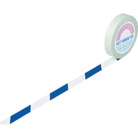 日本緑十字社 緑十字 ガードテープ(ラインテープ) 白/青(トラ柄) GT251WBL 25mm幅×100m