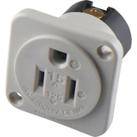アメリカン電機 アメリカン電機 平刃形 機器用アウトレット 接地2P15A125V 白色 7117GIV 1個
