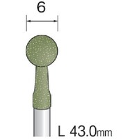 ミニモ Minimo 研磨用ゴム砥石 WA ミディアム#400 φ6 (10本入)