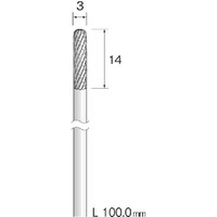 ミニモ Minimo ロングシャフト超硬カッター クロスカット Φ3
