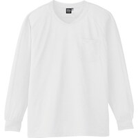 コーコス信岡 コーコス 長袖VネックTシャツA668 0 ホワイト 5L