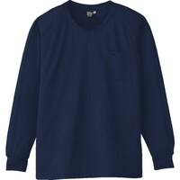 コーコス信岡 コーコス 長袖VネックTシャツA668 1 ネイビー LL