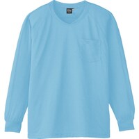 コーコス信岡 コーコス 長袖VネックTシャツA668 7 サックス 4L A66874L 1枚