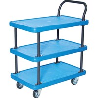 トラスコ中山 TRUSCO MKP樹脂製台車 3段式 716X436 ブルー MKP155B 1台
