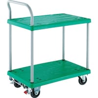 トラスコ中山 TRUSCO 樹脂台車 グランカート 2段片袖 718X468 ストッパー付 TP704S 1台