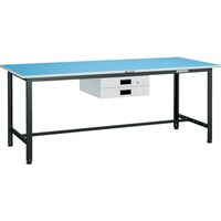 トラスコ中山 TRUSCO 軽荷重作業台(250kg)BE型 1200X600XH740 薄型2段引出付 ホワイト色 BE1260UDK2W 1台