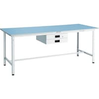 トラスコ中山 TRUSCO 軽荷重作業台(250kg)BE型 1200X600XH740 薄型2段引出付 ホワイト色 BER1260UDK2W 1台