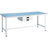 トラスコ中山 TRUSCO 軽荷重作業台(250kg)BE型 1200X750XH740 薄型2段引出付 ホワイト色 BER1275UDK2W 1台