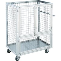 トラスコ中山 TRUSCO オールステンレス製運搬車 オールステンレス製網台車 900×600 全高1200 3ドアタイプ SUAD3960 1台