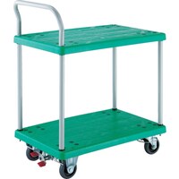 トラスコ中山 TRUSCO 樹脂台車 グランカート 片袖2段 4輪リングストッパー付 TP904JKRS4 1台