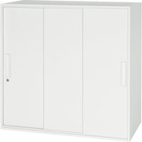 ダイシン DAISHIN 壁面収納庫 3枚引戸型 上下兼用D400 ホワイト V94009TS 1台