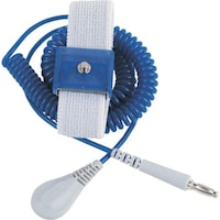 DESCO DESCO リストストラップ、JEWEL、伸縮性長さ調整機能付き 青、コード長さ1.83m、4mm