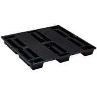 岐阜プラスチック工業 RISU リサイクルパレット 500928 JCS2・11112スキッド二方差しネスティング 黒