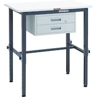 トラスコ中山 TRUSCO 軽荷重作業台高さ調節式(150kg)AEM型 900X600XH650ー950 2段引出付 ダークグレー色 AEM0960F2DG 1台