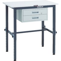 トラスコ中山 TRUSCO 軽荷重作業台高さ調節式(150kg)AEM型 900X600XH650ー950 2段引出付 ダークグレー色 RAEM0960F2DG 1台
