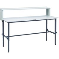 トラスコ中山 TRUSCO 軽荷重作業台高さ調節式(150kg)AEM型 1800X750XH954ー1254(全高) 上棚付 ダークグレー色 RAEM1800YURBDG 1台