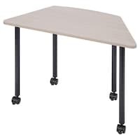 店研創意(ストア・エキスプレス) キャスター付きミーティングテーブル グレーオーク