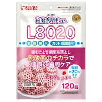 マルカン ゴン太の歯磨き専用ガム L8020乳酸菌入り カット いちごミルク味 低脂肪 120g