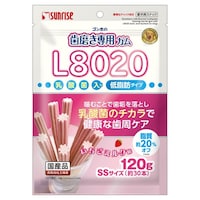 マルカン ゴン太の歯磨き専用ガムSSサイズ L8020乳酸菌入り いちごミルク味 低脂肪 120g