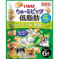いなばペットフード ちゅーるビッツ 低脂肪 とりささみ 緑黄色野菜入り 12g×6P