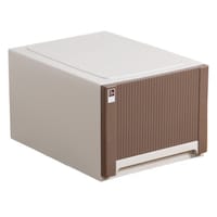 サンコープラスチック 収納ケース オーラ 5330 深型 幅39×奥行53×高さ30cm 引き出し 衣類 ブラウン