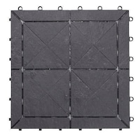YAMAZAKI ジョイントタイル ストーン調 石目ユニット 本体 30x30cm 1枚 ダークグレー ※7個以上から注文可能(販売価格は1個単位の価格)