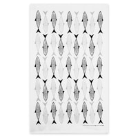 キッチンクロス 綿 北欧 フィッシュ ブラック&グレー ※3個以上から注文可能(販売価格は1個単位の価格)