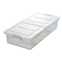 JEJアステージ 収納ケース ベッド下 幅39×奥行80×高さ17cm 収納ボックス 縦置き横置き 連結可能 コロ付き プラスチック製 クリア ※2個以上から注文可能(販売価格は1個単位の価格)