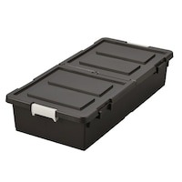 JEJアステージ 収納ケース ベッド下 幅39×奥行80×高さ17cm 収納ボックス 縦置き横置き 連結可能 コロ付き プラスチック製 ダークブラウン ※2個以上から注文可能(販売価格は1個単位の価格)