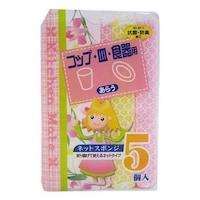 WISE キッチンスポンジ キッチンメイト 5個入り ネットスポンジ ※15個以上から注文可能(販売価格は1個単位の価格)