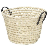 ちどり産業 かご ソフトバスケット メイズ 丸型 持ち手付き ※3個以上から注文可能(販売価格は1個単位の価格)