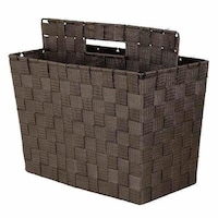 ちどり産業 マガジンラック テープバスケット 持ち手付き ダークブラウン ※2個以上から注文可能(販売価格は1個単位の価格)