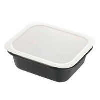 リッチェル ザル&ボウル3点セット L 角型 蓋付き 電子レンジ対応 食洗機対応 つみ重ねザルバット 日本製 ダークグレー ※2個以上から注文可能(販売価格は1個単位の価格)