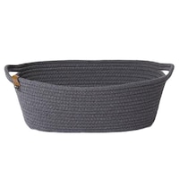 東洋ケース バスケット かご M MOC オーバル型 ロープバスケット ロープストレージ ダークグレイ ※2個以上から注文可能(販売価格は1個単位の価格)