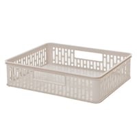 サンコープラスチック バスケット A4サイズ 幅31.7×奥行24.9×高さ7.6cm eラック 収納 収納バスケット ベージュ ※6個以上から注文可能(販売価格は1個単位の価格)